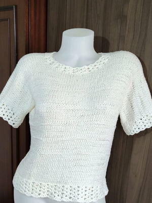 Χειροποίητη γυναικεία μπλούζα νέα, βαμβακερό μείγμα, μέγεθος 48