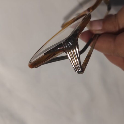 Vintage eyeglasses used, gold color with old case