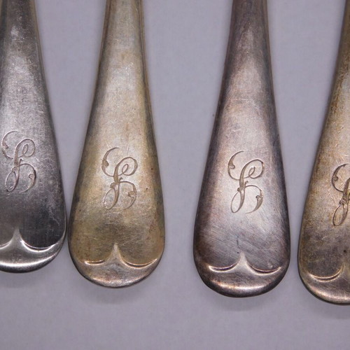 Walker & Hall Sheffield silver plated forks set of 6 with monogram