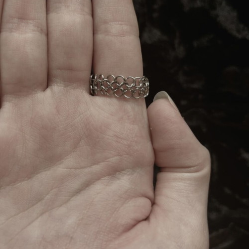 Chainmail ring handmade, new, silver stainless steel
