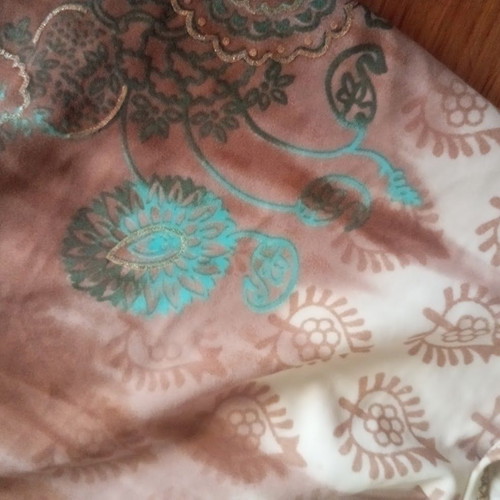 Women's one-piece swimsuit like new, brown and turquoise paisley, size M