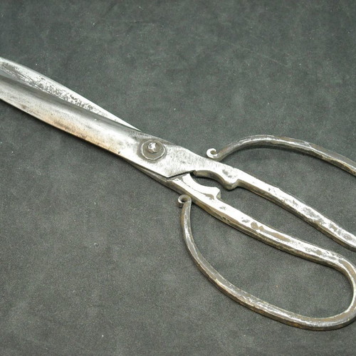 Antique scissors used, handmade, 27cm length