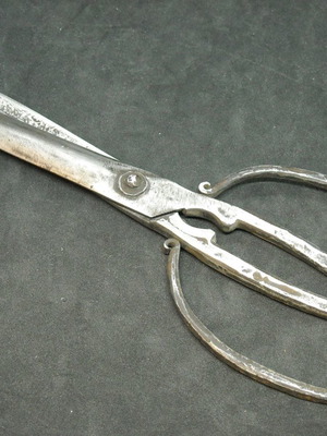 Antique scissors used, handmade, 27cm length