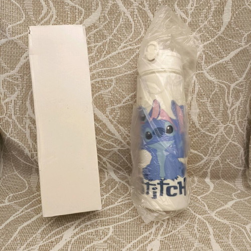 Stitch Disney plastic water bottle with straw, new, 800ml