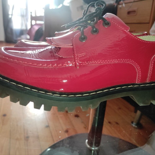 Kickers Declow Patent Leather Convertible Oxfords Loafers red size 38 used