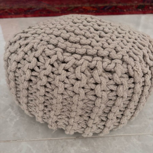 Zara Home knitted pouf set of 2 like new, grey and beige