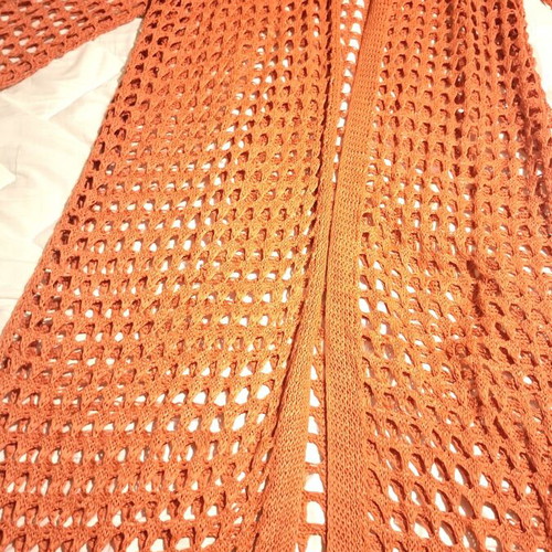 Parfois orange knitted maxi cardigan size XL new disco style