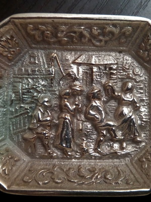 Vintage Antique Silver Saucer μεταχειρισμένο, ασημένιο συλλεκτικό