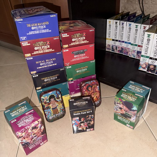 One Piece Card Game full collection with starter decks and rare cards