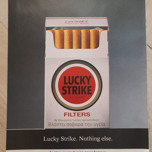 Lucky Strike magazine advertisements used, 90s back covers