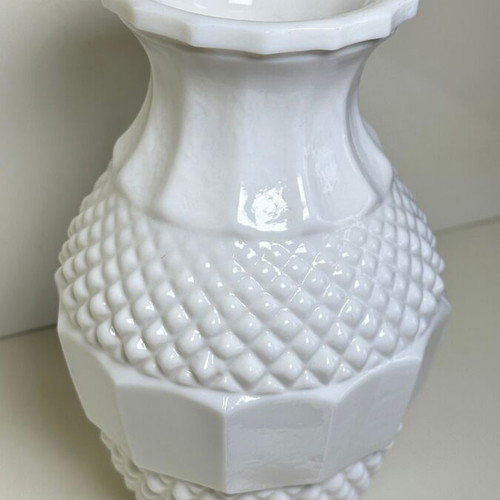 Opaline decorative vase, retro mid-century style