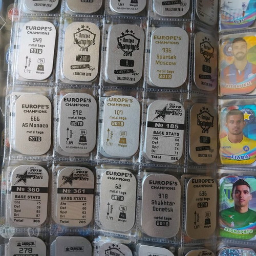 Album with 150 metal football player tags like new