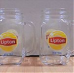  Lipton τσάι δύο διαφημιστικές γυάλινες κούπες