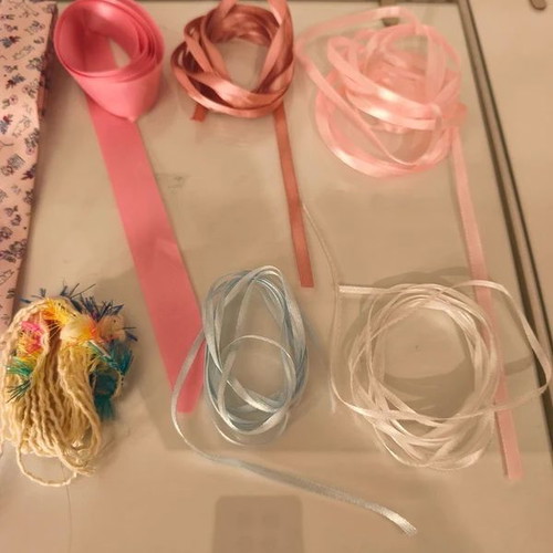 Ribbons new, assorted for crafts with butterfly hanger gift