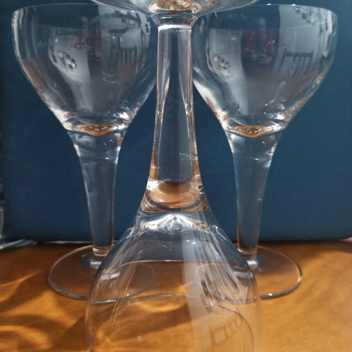 Set of 6 elegant glass cups 19 cm high like new