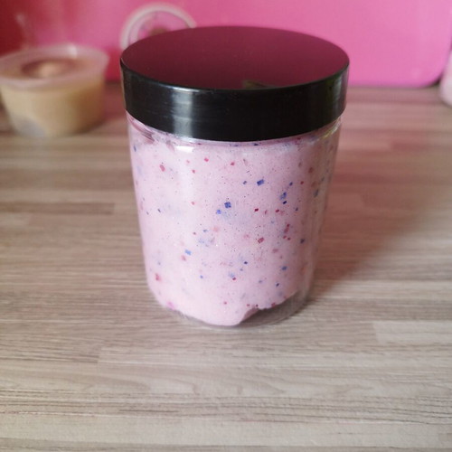 Slime with glitter 170 ml, strawberry scent, pink