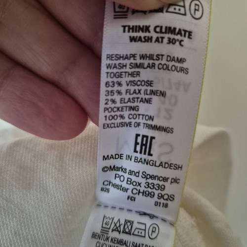 Pencil skirt Marks & Spencer like new, linen-viscose, cream, size XL