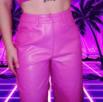 LeGer PU leather cropped pants new, pink, size S