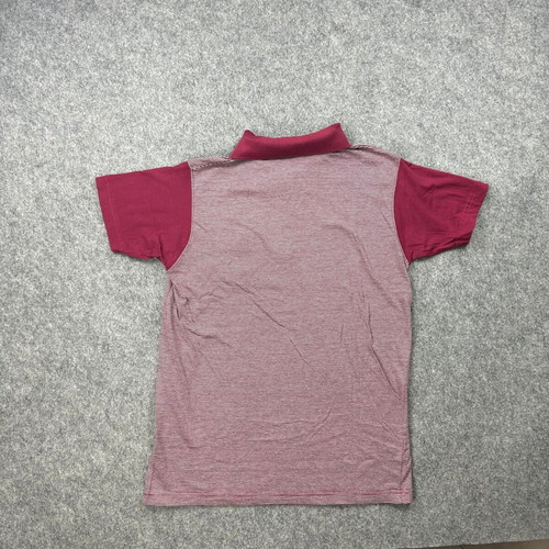 Richbear Polo Shirt Large Maroon White Striped vintage effect like new