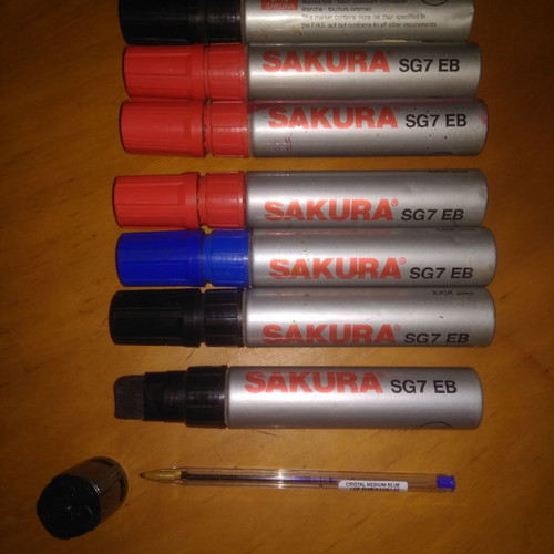 Sakura markers used from Japan with broad tips