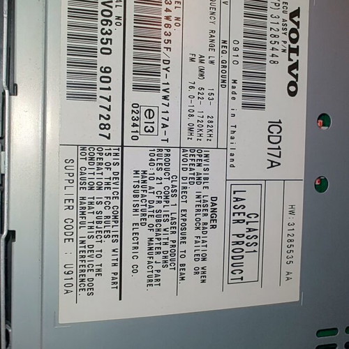 Radio CD Volvo 1CD17A used with CD tray issue
