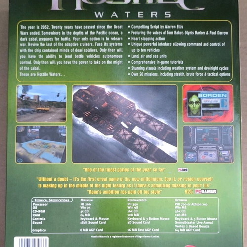 Hostile Waters Antaeus (Rage) PC CD-ROM like new, Big Box