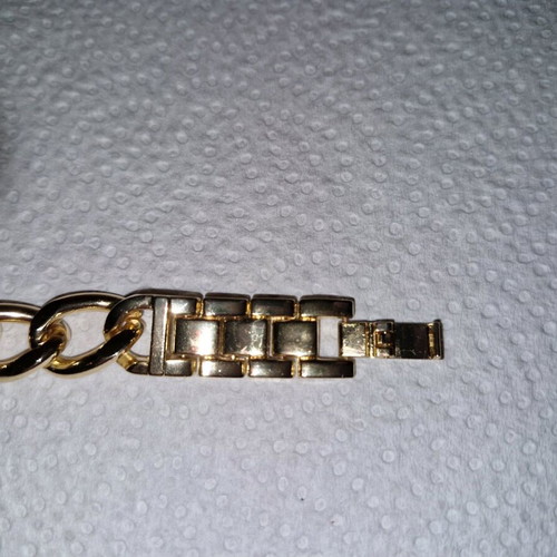 Quartz watch gold tone with rhinestones new