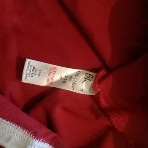 Bart Simpson shirt used, size 15-16 years, red