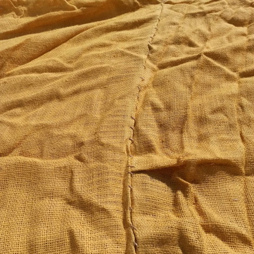 Yellow linen fabric used for decoration