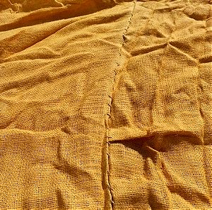 Ύφασμα λινατσα κίτρινο για διακόσμηση. Λινό Linen