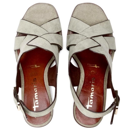 Tamaris leather sandals new, size 37, model LT Olive