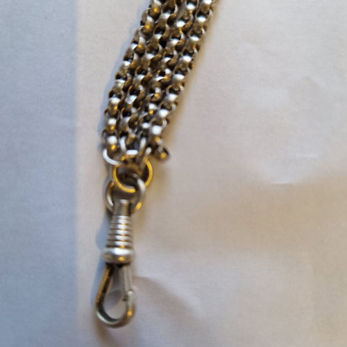 Kiousteki pocket watch chain used, vintage silver 800