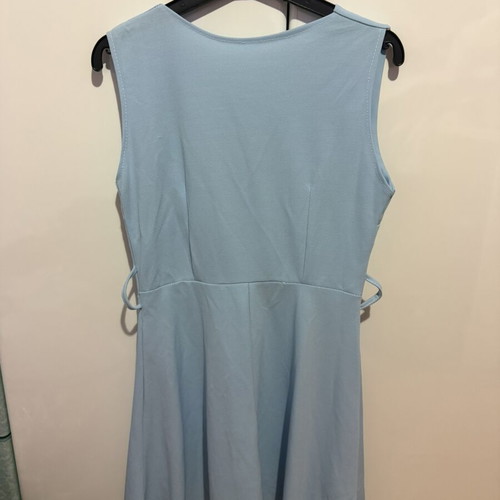 Blue sleeveless dress medium with wrap design used