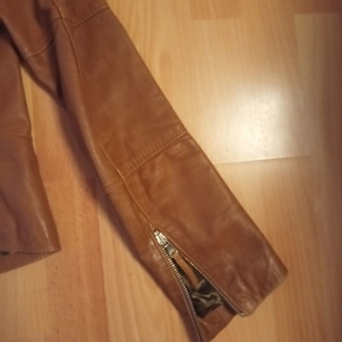 Denny Rose women's leather jacket used, size L, brown