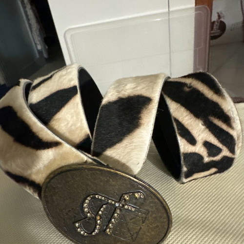 Gianfranco Ferre pony skin belt like new, beige and brown