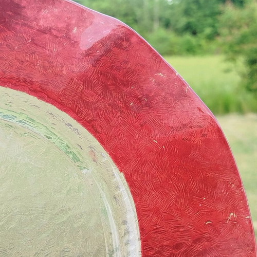 Glass serving platter new, 29 cm diameter, with minor color wear