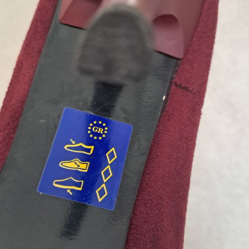 Burgundy pumps used, Greek made with leather insole