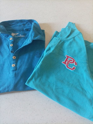 Polo Shirts used, pack of 2, blue, size large, Paco No Excess