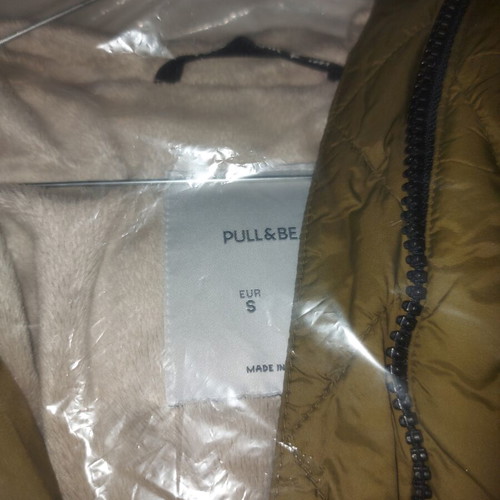 Pull & Bear long warm jacket like new, khaki, size S