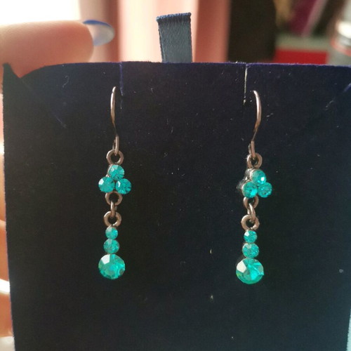Dangling earrings like new from brass with turquoise stones