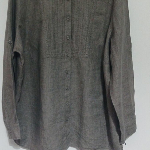 Canda linen shirt like new, beige and brown, size XL