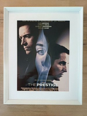 The Prestige movie poster new in white frame with mat 40x50cm