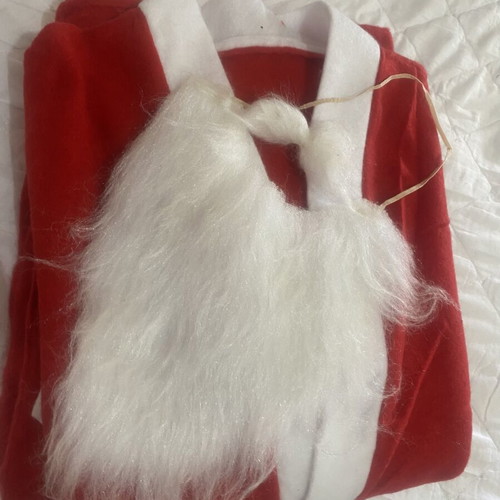 Santa Claus costume set used with adjustable pants and beard