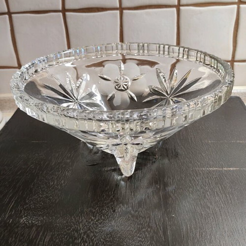 Handmade crystal decorative fruit bowl and jardiniere like new