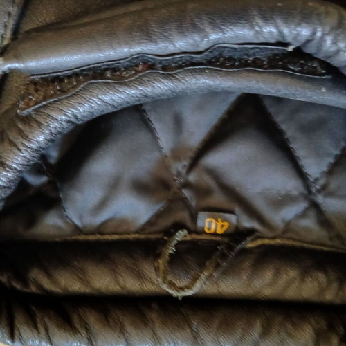 Leather motorcycle style jacket used, size XXS, black