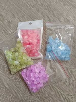 Glass beads, pack of 4, approx. 90 beads each