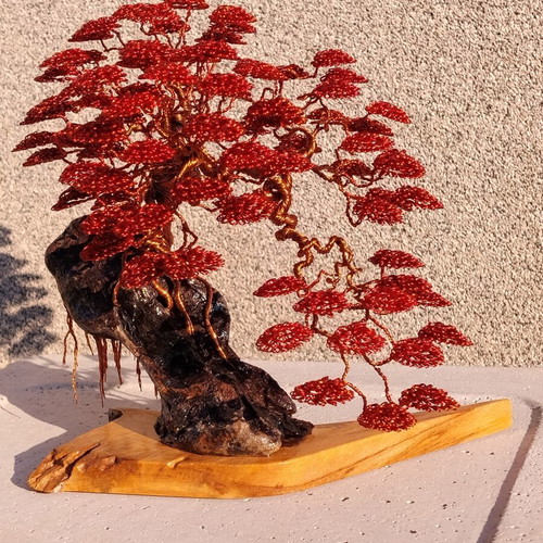 Imperial Red Wood Handmade Art Composition