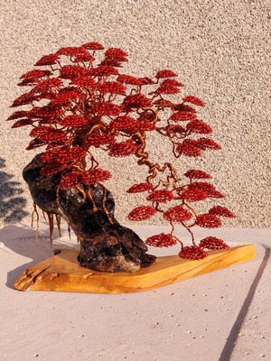 Imperial Red Wood Handmade Art Composition