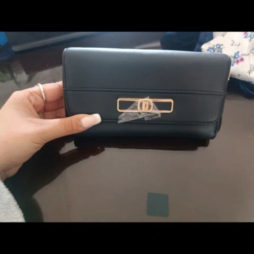 Women's wallet like new, black with gold details