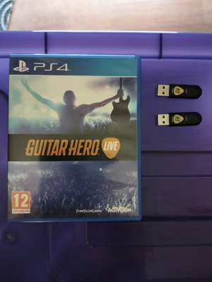 Guitar Hero Live PS4 game with 2 wireless USB dongles used